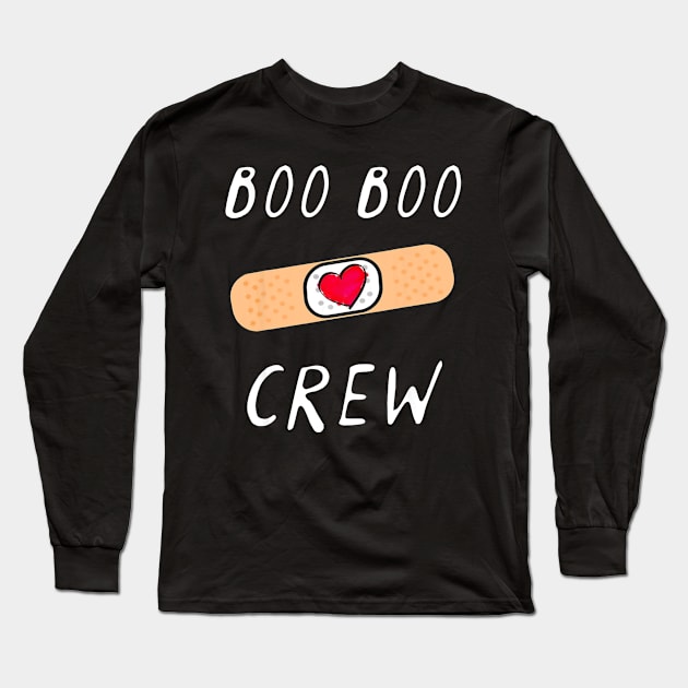 Boo Boo Crew Nurse T Shirt Funny Cute Halloween Gift Long Sleeve T-Shirt by MarrinerAlex